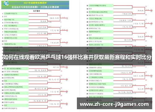 如何在线观看欧洲乒乓球16强杯比赛并获取最新赛程和实时比分
